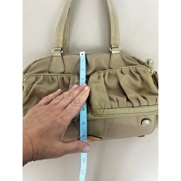 MZ Wallace Bedford Nylon Leather Beige Tan Jane Shoulder Bag - Picture 15 of 16
